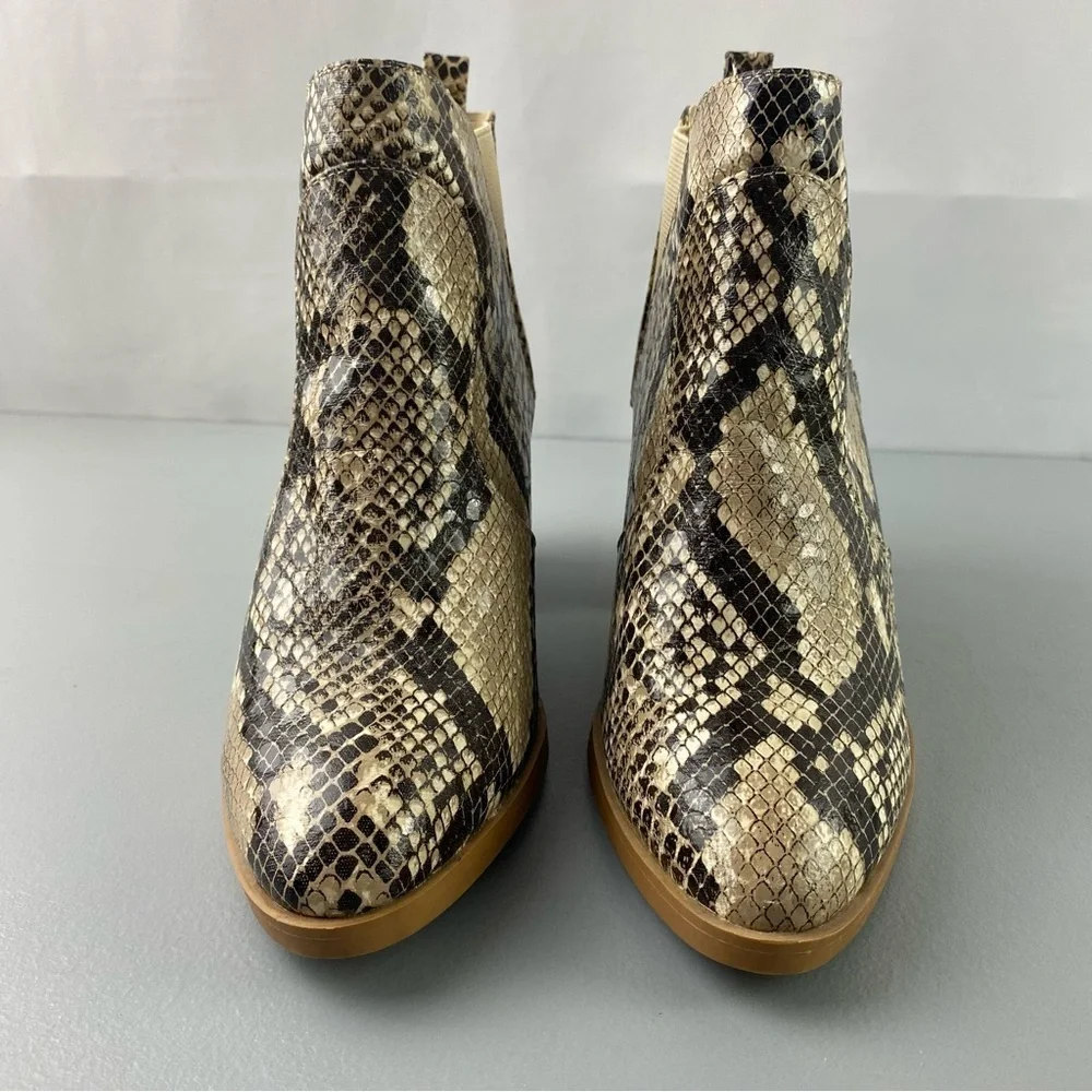 Altar’d state ankle booties faux snake skin chunky heel womens sz US 7.5